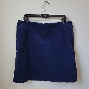 Velvet Talbots Skirt Navy Blue Size 16P Lined  Cotton Stretch Made In India EUC